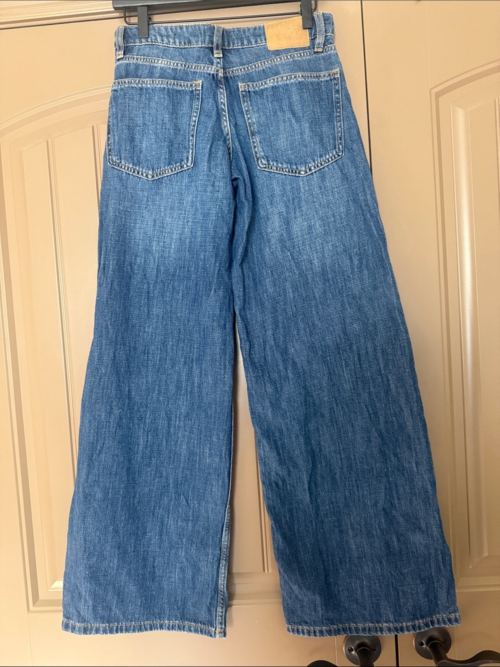 Low Rise Wide Leg Blue Denim Jeans for Women - Picture 3 of 3